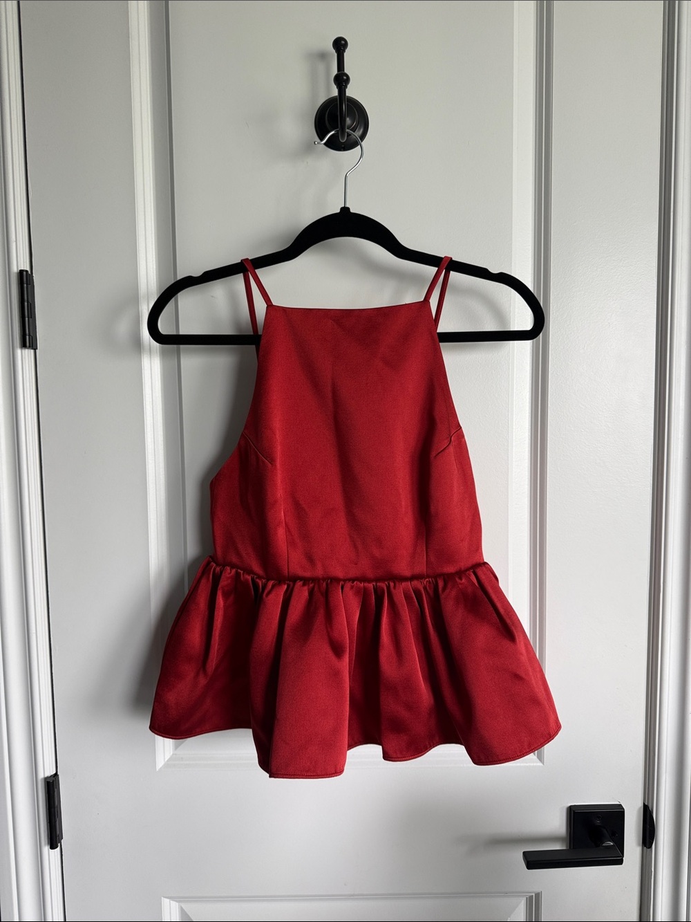 H&M Red Peplum Camisole with Spaghetti Straps